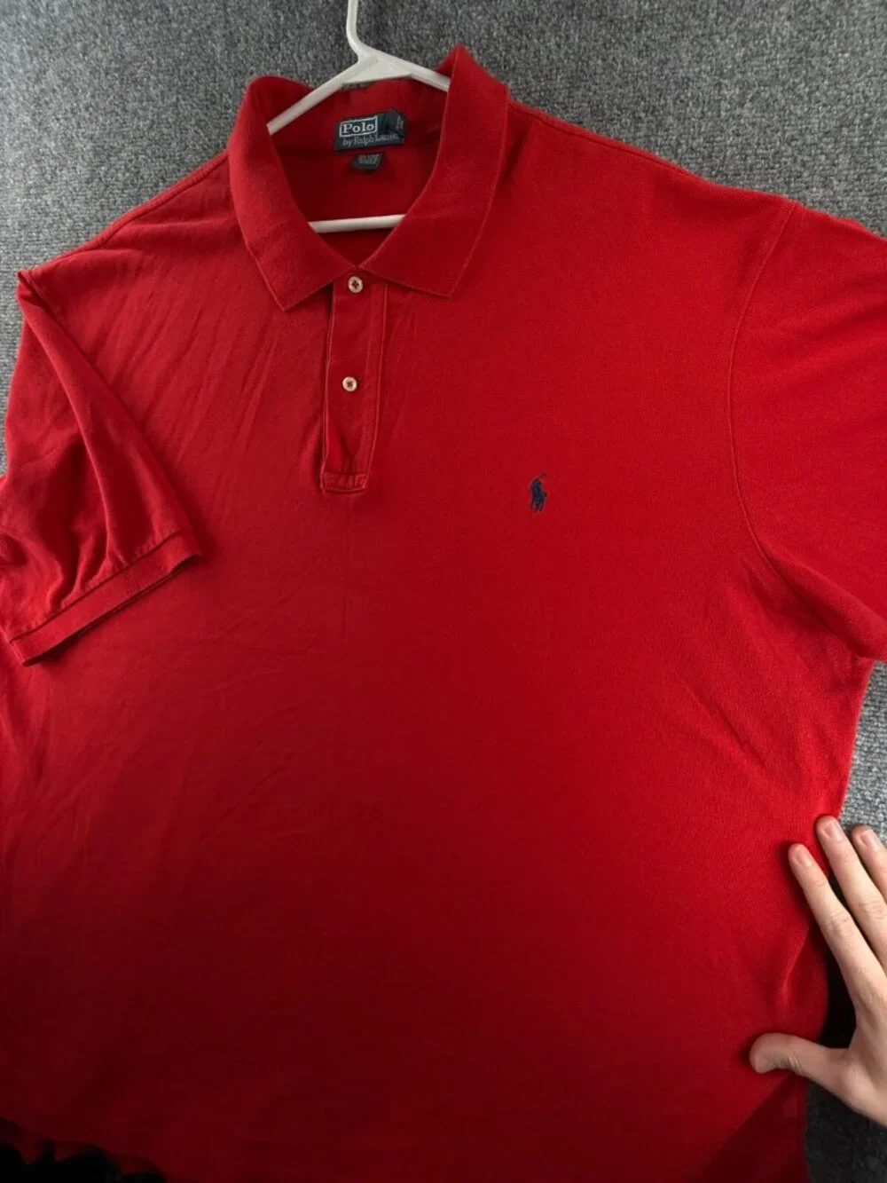 Polo Ralph Lauren Red Big Polo Shirt Short Sleeve Knit Mesh 3XLT Tall Cotton